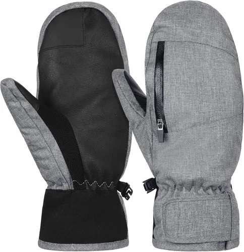 Zando Manoplas de esquí de invierno para mujeres y hombres, guantes de esquí impermeables para hombres y mujeres, guantes para clima frío con
