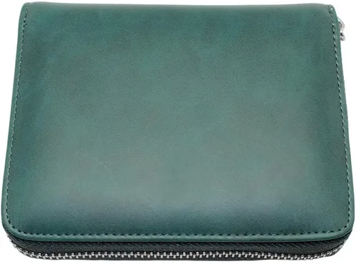 Miniatura 31 de boshiho Cartera con bloqueo RFID de 24 ranuras para tarjetas de crédito, de piel auténtica, organizador de múltiples tarjetas, con cremallera