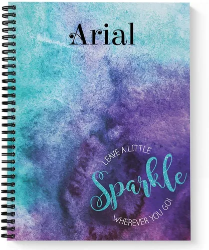 Gotcha Covered Notebooks Sparkle - Cuaderno motivacional personalizado, tapa blanda laminada, 120 páginas de su papel seleccionado, coloque espiral