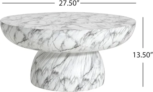 Miniatura 2 de Christopher Knight Home Patsy - Mesa de café moderna y ligera de concreto, mesa auxiliar redonda para interiores y exteriores, mesa de centro