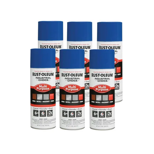Miniatura 22 de Aerosol de esmalte Rust-Oleum para uso general; envase de 16 onzas líquidas; lata de aerosol, Blanco brillante, 6 BLANCO BRILLO