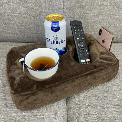 Miniatura 10 de Soporte para taza de sofá, soporte para control remoto de bebidas para el centro del sofá, cama, caravana, automóvil (beige)