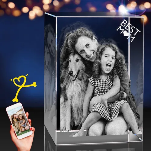 Miniatura 9 de Foto de Cristal 3D, Regalo Personalizado de Navidad, Regalos de Imagen Personalizada con Tu Propia Foto para Navidad, Día del Padre, Cumpleaños