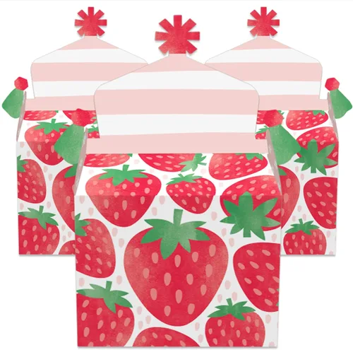 Miniatura 9 de Big Dot of Happiness Berry Sweet Strawberry - Caja de golosinas para fiestas de cumpleaños con temática de frutas o baby shower, cajas a dos aguas