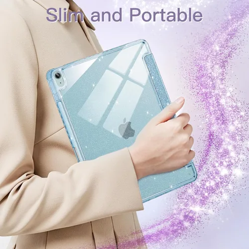 Miniatura 7 de JETech Funda de purpurina para iPad Air de 11 pulgadas M3/M2 (2025/2024), iPad Air 5/4 (2022/2020 5ª/4ª) con soporte para lápiz, funda delgada