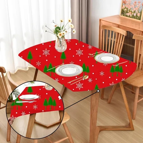 Miniatura 27 de Mantel ajustado blanco con elástico para mesas plegables de 48x48 pulgadas, manteles lavables y elásticos de elastano para mesas de cartas, manteles