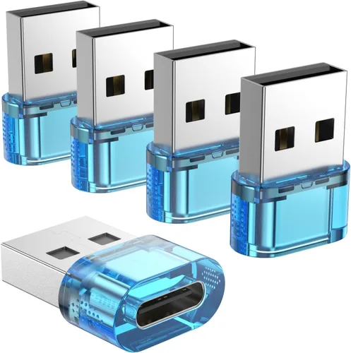 Miniatura 12 de Adaptador USB-A a USB-C paquete de 5 unidades, convertidor cargador USBC hembra a A macho, convertidor USB a USBC para iPhone 15 Plus Pro Max/Apple