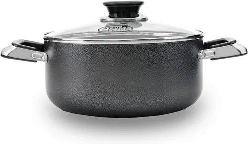 Miniatura 25 de Alpine Cuisine Olla antiadherente de 5 cuartos con tapa de vidrio templado y asas de transporte, utensilios de cocina multiusos, horno holandés