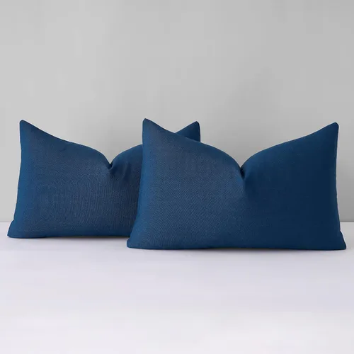 Miniatura 40 de Mixhug Juego de 2 fundas de almohada decorativas de lino para sofá y cama, cojín lumbar, color marrón claro, 12 x 20 pulgadas