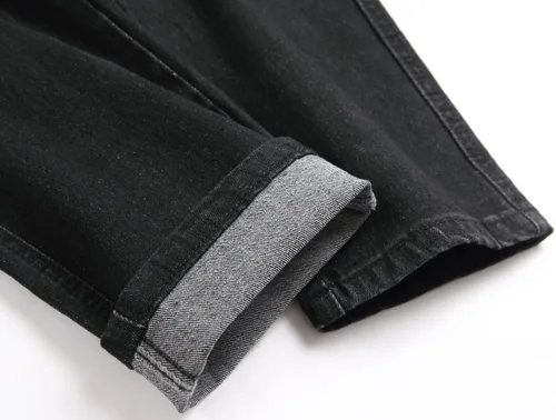 Miniatura 6 de Jeans elásticos ajustados para hombre, jeans ajustados rasgados para hombre, pierna recta, cómodos, cintura flexible, pantalones de mezclilla tipo