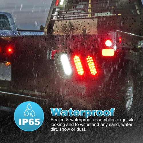 Miniatura 2 de Partsam 2 luces traseras LED ovaladas rojas de 6 pulgadas, 24 LED con ojales, ovaladas de 6 pulgadas, color rojo, luz de freno de goma de repuesto