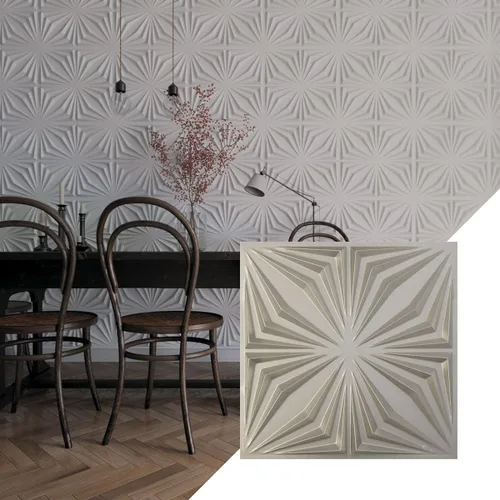 Miniatura 22 de Ekena Millwork WP20X20AHWH 19 5/8 pulgadas de ancho x 19 5/8 pulgadas de alto Asher EnduraWall Decorativo 3D Panel de pared cubre 2.67 pies cuadrados
