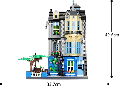 Miniatura 8 de General Jim's Victorian Townhouse & Garden Coffee Shop - Juego de bloques de construcción, 2313 piezas, modelo modular de construcción de ciudad