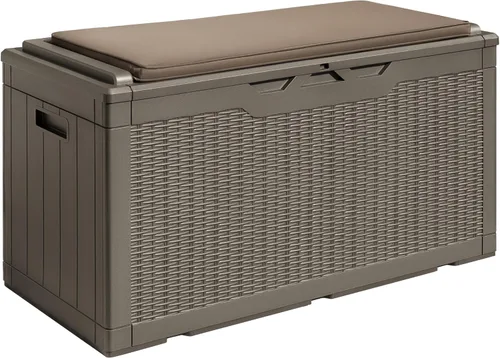 Miniatura 14 de Devoko 29 Gallon Waterproof Outdoor Storage Box Resin Deck Box Lockable and UV Resistant for Patio Furniture, Garden Tools (Black, 29 Gallon)