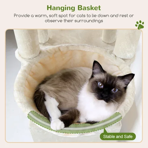 Miniatura 4 de Globlazer Torre de Gato para Gatos de Interior, Árboles de Gato de Alta Resistencia para Gatos Grandes Gatos Adultos Grandes Torre de Gato Maine