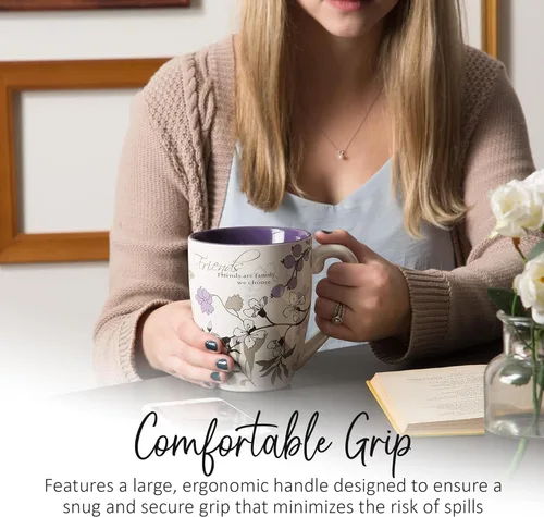 Miniatura 4 de Pavilion Gift Company - Taza de café para amigos - Taza de amigo con el diseño "Los amigos son familia que elegimos" - Taza de café de cerámica