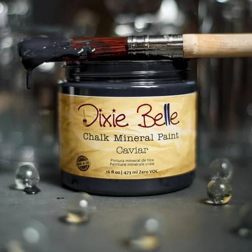 Miniatura 2 de Dixie Belle Paint Company - Pintura con acabado de tiza para muebles, color negro (Caviar), 1 galón, 128 fl oz, pintura mineral color rosa intenso