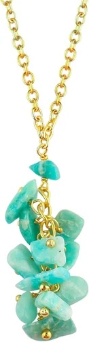 TGH Collar con piedras preciosas naturales en Y, colgante de cristal curativo chapado en oro, cadena de latón de 16 + 2 pulgadas, joyería espiritual