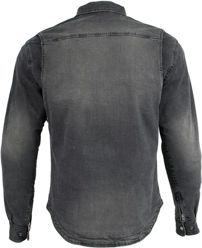 Miniatura 8 de Milwaukee Leather MPM1620 - Camisa de motociclista de franela negra para hombre con armadura aprobada por CE - Reforzada con fibras de aramida