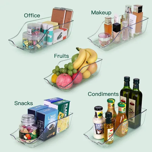 Miniatura 3 de Juego de 4 cubos organizadores de refrigerador, almacenamiento de despensa, dispensador de latas para armario de cocina o encimera, soporte