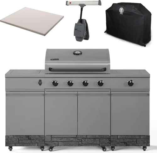 Miniatura 12 de Tytus Fresno - Parrilla de isla de propano o gas natural de 5 quemadores - Área de cocción de 864 pulgadas cuadradas, parrilla de 48,000 BTU