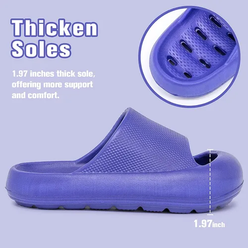 Miniatura 3 de techcity Sandalias deslizantes suaves y acolchadas con suela gruesa antideslizante, secado rápido, para baño, ducha, piscina, playa, para niños