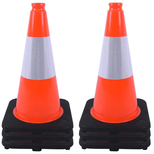 Miniatura 10 de OrangeStar Conos de Tráfico de 36" Paquete de 6 Conos de Seguridad Azules con Collares Reflectantes, Base de Servicio Pesado para Construcción