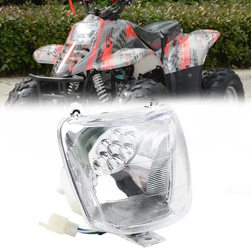 Miniatura 5 de Riloer Faro delantero ATV ABS blanco ATV se adapta a la mayoría de 50-125cc ATV Quad Buggy 4 ruedas