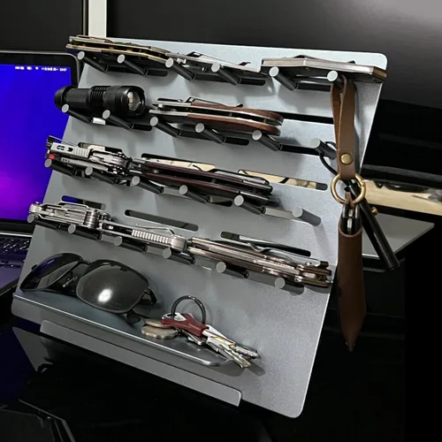 Miniatura 2 de Soporte de exhibición de cuchillo de bolsillo METALTER, estante de exhibición de cuchillo de aleación de aluminio EDC Tool Storage Stand, Knife