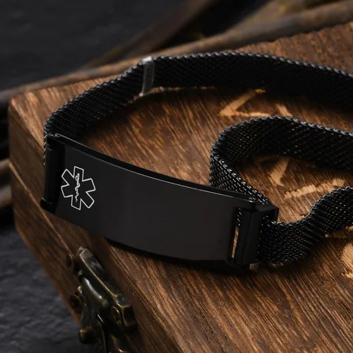 Miniatura 61 de VNOX Pulsera de identificación de alerta médica para hombres y mujeres, pulseras de alerta médica con grabado personalizado para mujeres y hombres