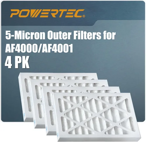 Miniatura 12 de POWERTEC Filtro de aire exterior de 5 micrones para WEN 3410, POWERTEC AF4000/AF4001, sistema de filtración de aire Shop Fox W1830, filtros de aire