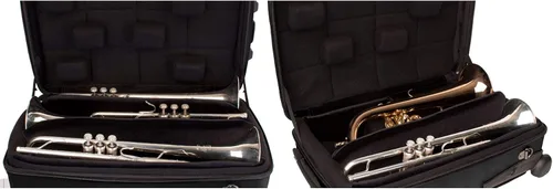 Miniatura 3 de Protec Micro ZIP - Estuche triple para trompeta con ruedas, color negro, modelo BLT301T
