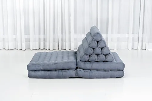 Miniatura 7 de Leewadee Cómodo Colchón Japonés de Suelo - Cama de Suelo Tailandesa con Cojín Triangular - Colchón Futón - Tapete de Masaje Tailandés XL Extra Cl13