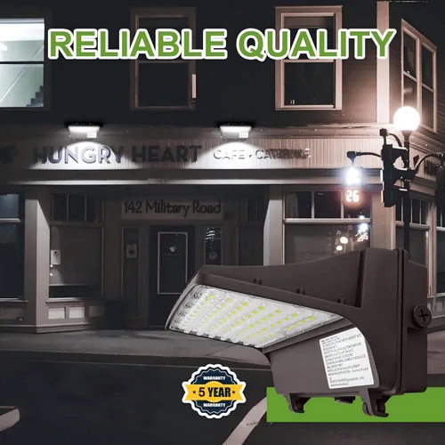 Miniatura 7 de Paquete de luz LED de corte completo de 120 W/100 W/80 W/60 W W, seleccionable, luz de pared LED exterior de 5000 K con fotocélula 150-400 W MH/HPS
