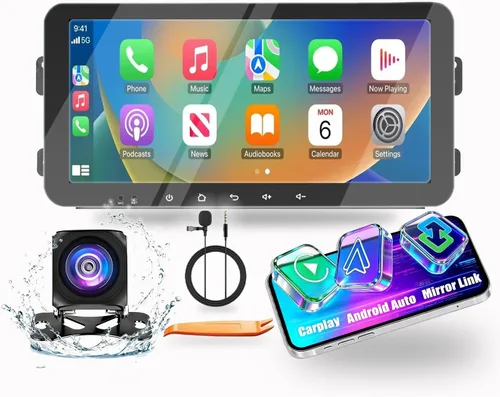 Kunfine Coche CarPlay Android Navegación Automática Estéreo GPS Radio Reverse Cámara Pantalla 10.33 "QLED Pantalla Táctil Headunit Tablet Pad Media