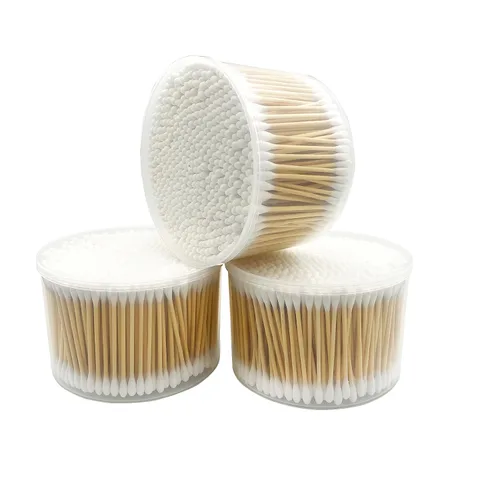 Miniatura 2 de 1500 piezas de algodón de bambú natural, hisopos de algodón biodegradables orgánicos Paquete de 3 (1500 piezas)