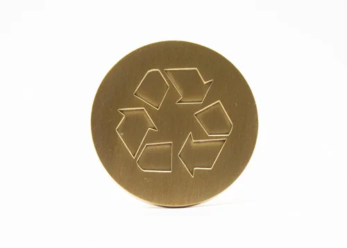 Miniatura 18 de Logotipo de reciclaje, emblema, medallón, cocina, oficina, parte delantera del gabinete, 1.5 pulgadas, acero inoxidable, latón, negro mate