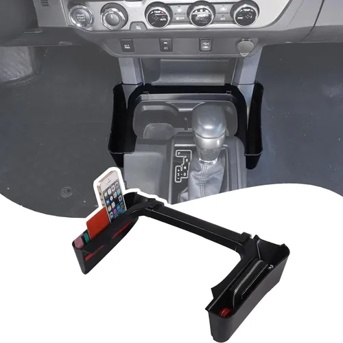Lcojicep Bandeja organizadora de palanca de cambios de consola central compatible con Toyota Tacoma 2016-2023, caja de almacenamiento lateral de