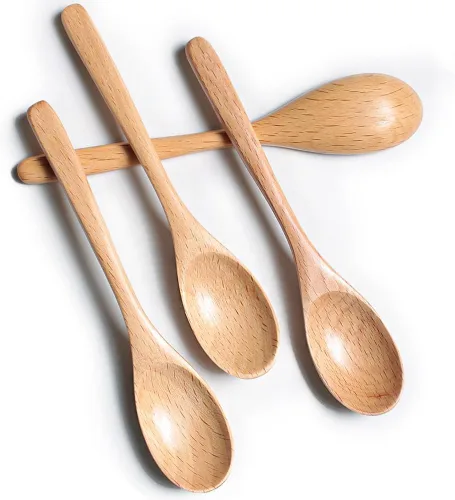 Miniatura 11 de Cuchara de café de madera de 6 pulgadas, cuchara de madera de haya natural, cuchara de postre para té de tarde, cuchara de té, agitadores de madera