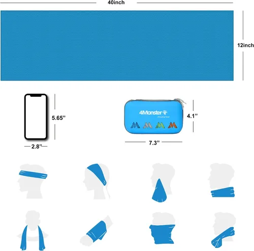 Miniatura 5 de 4Monster Toalla de enfriamiento para cuello y cara, toalla fría de microfibra para climas cálidos, toalla de hielo de secado rápido, trapos