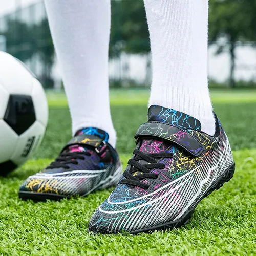 Miniatura 5 de Zapatos de fútbol de césped para niños y niñas, zapatos de fútbol atléticos para exteriores e interiores