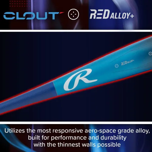 Miniatura 5 de Rawlings 2024 Bate de béisbol Clout USSSA Caída -8 / -10 Barril de 2 3/4 pulgadas 1 pieza de aluminio 2023 - Azul/Negro