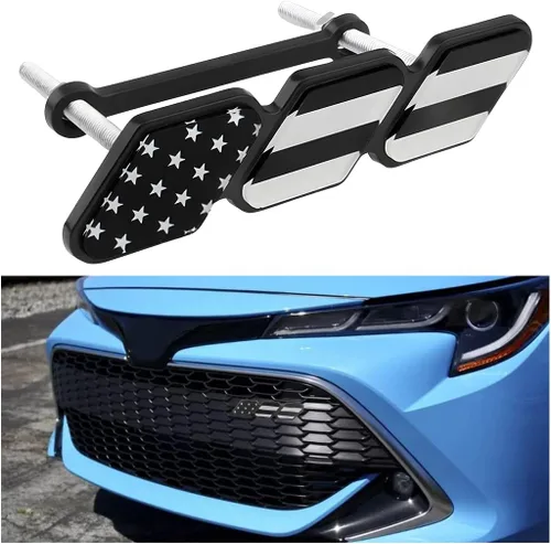 Blilo Emblema de Rejilla Tricolor, Etiqueta de Bandera Americana para Automóviles y Camiones, Decoración de Rejilla Ranurada o Logotipo de Insignia