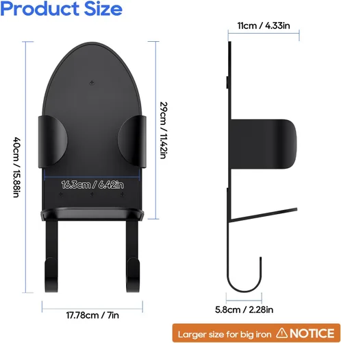 Miniatura 6 de ORLESS Soporte de pared grande de metal para tabla de planchar, soporte para tabla de planchar, soporte para tabla de planchar, soporte de pared