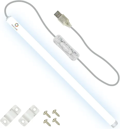 Miniatura 15 de TrueColor - Barra de luz LED alimentada por USB con cubierta esmerilada para debajo del gabinete, debajo del monitor, retroiluminación de TV, fácil
