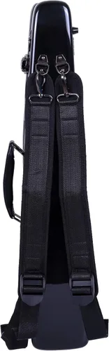 Miniatura 5 de Crossrock Funda recta de fibra de vidrio para saxofón soprano Acabado negro brillante, interior acolchado, correas de mochila - Carcasa rígida