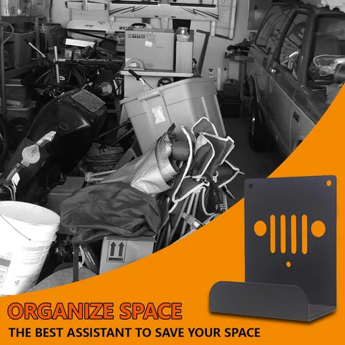 Miniatura 5 de A-KARCK Perchas de pared para Jeep, 2 piezas, soporte de almacenamiento de puerta con forro de goma compatible con Jeep Wrangler JK JKU JL