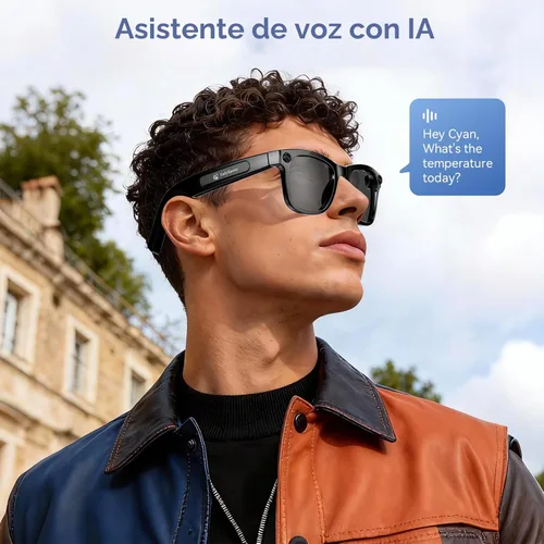 Miniatura 7 de EarlySincere Lentes inteligentes Ai 2026 para hombres y mujeres, gafas de cámara HD 4K de 8 MP, batería de 410 mAh, compatible con grabación