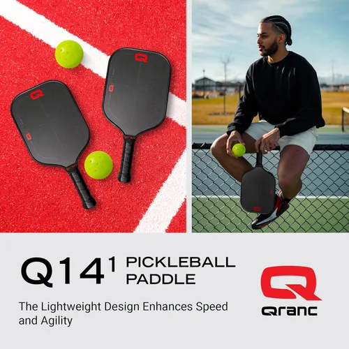 Miniatura 3 de Qranc T700 Pickleball Paddle, Carbon Fiber and Glass Fiber, with PP Honeycomb Core, USA Pickleball (USAPA) Approved