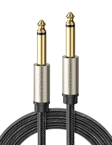UGREEN Cable TS mono Jack de 1/4 de pulgada de alta calidad de 0.250 in, cables de conexión de guitarra desequilibrados, cable de instrumento macho